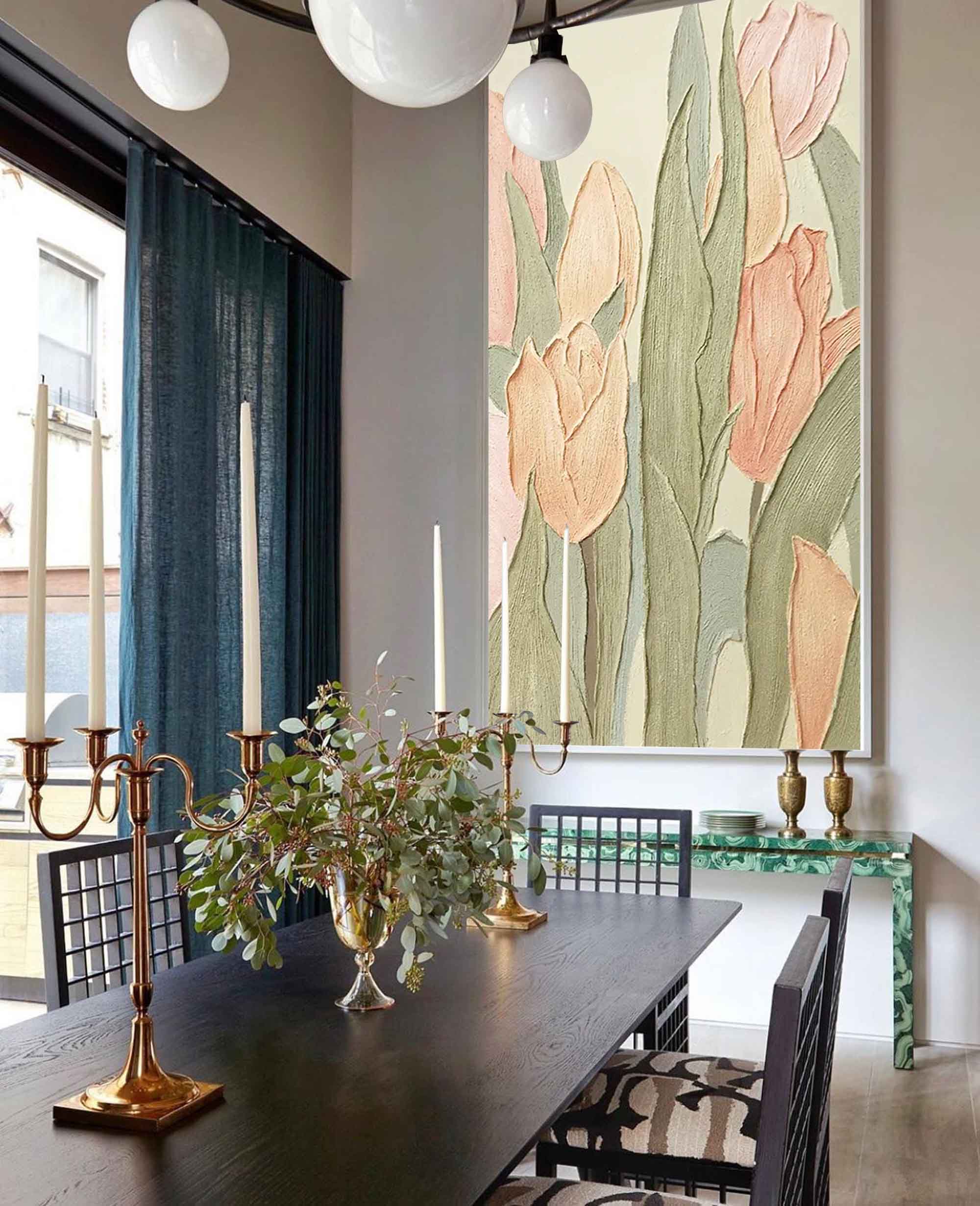 Elegant Floral Textured Canvas Art