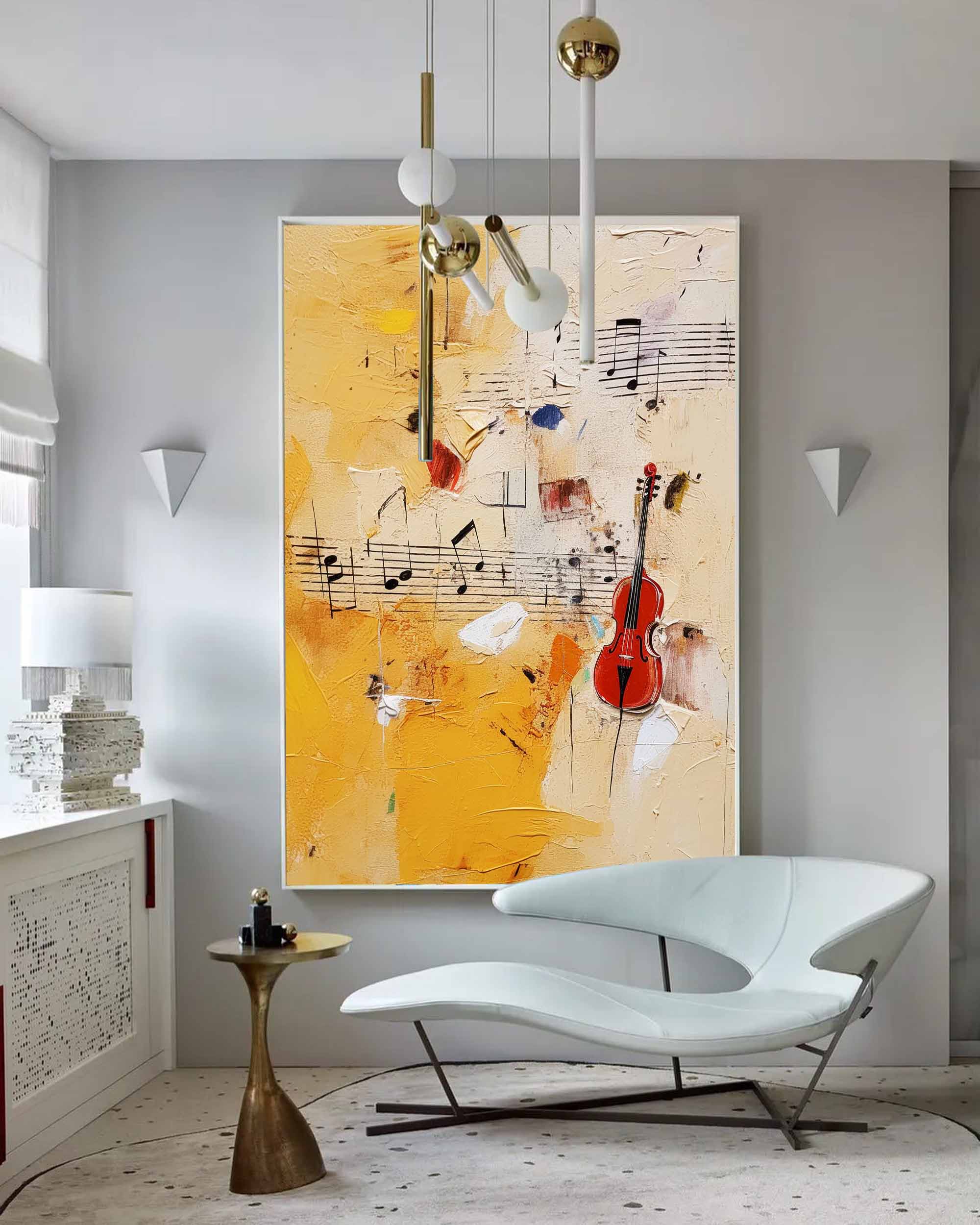 Violin Melody Abstract Canvas Art