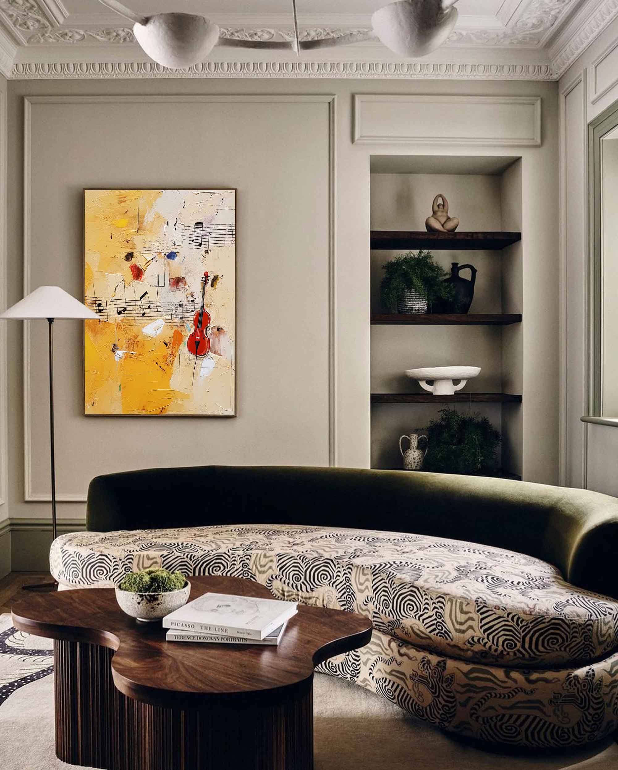 Violin Melody Abstract Canvas Art