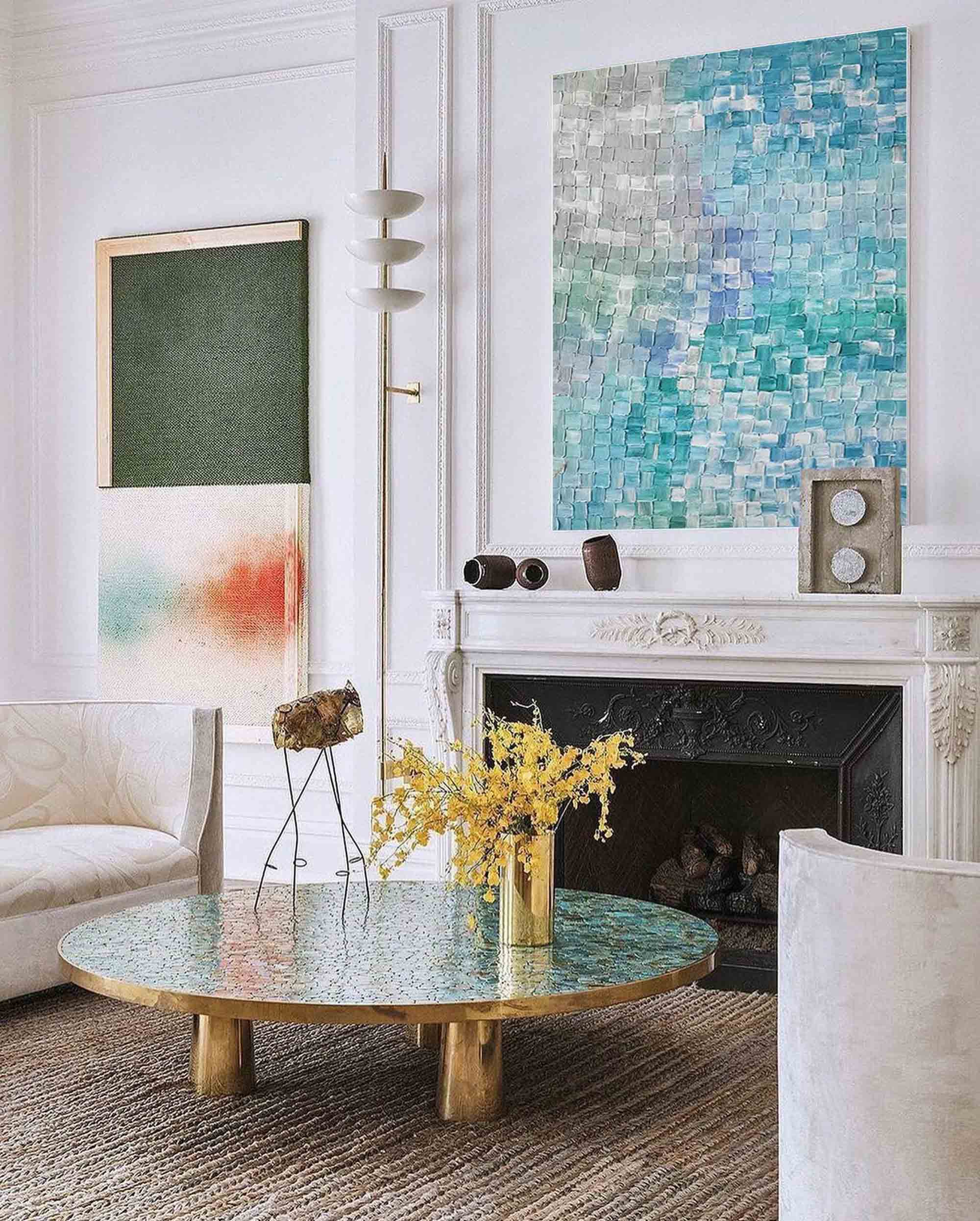 Ocean Breeze Textured Abstract Art