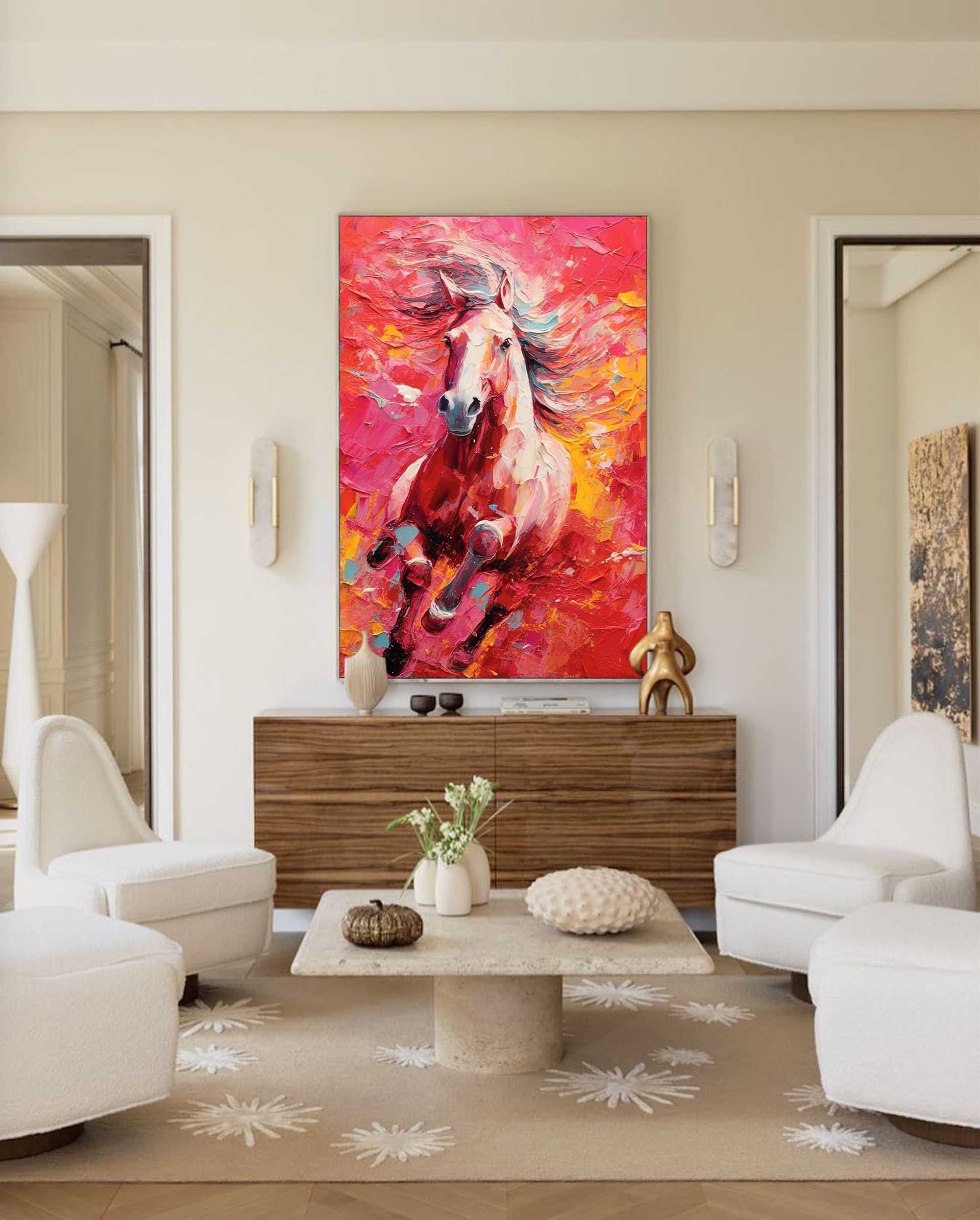 Galloping Freedom – Vibrant Horse Oil Painting on Canvas
