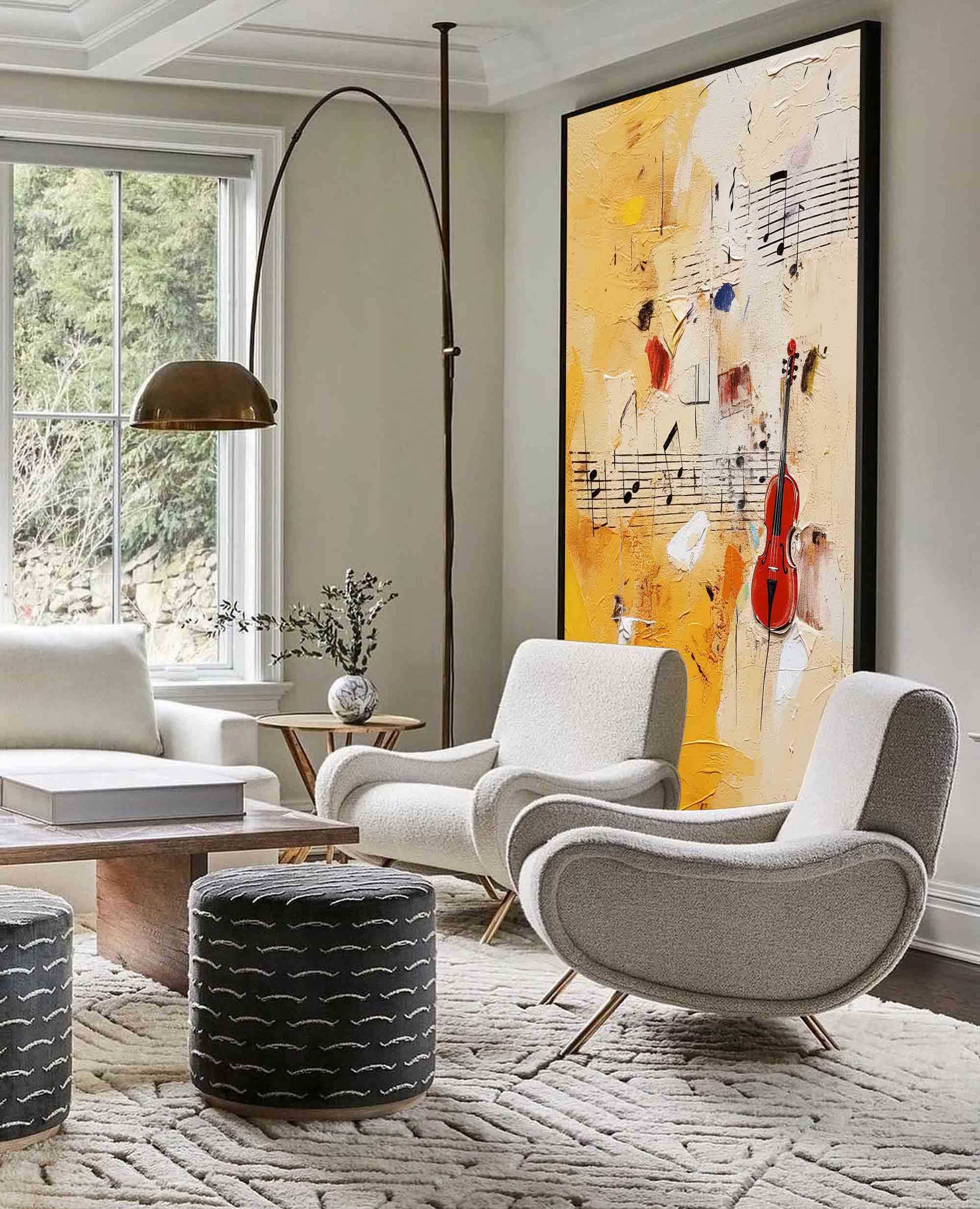 Violin Melody Abstract Canvas Art