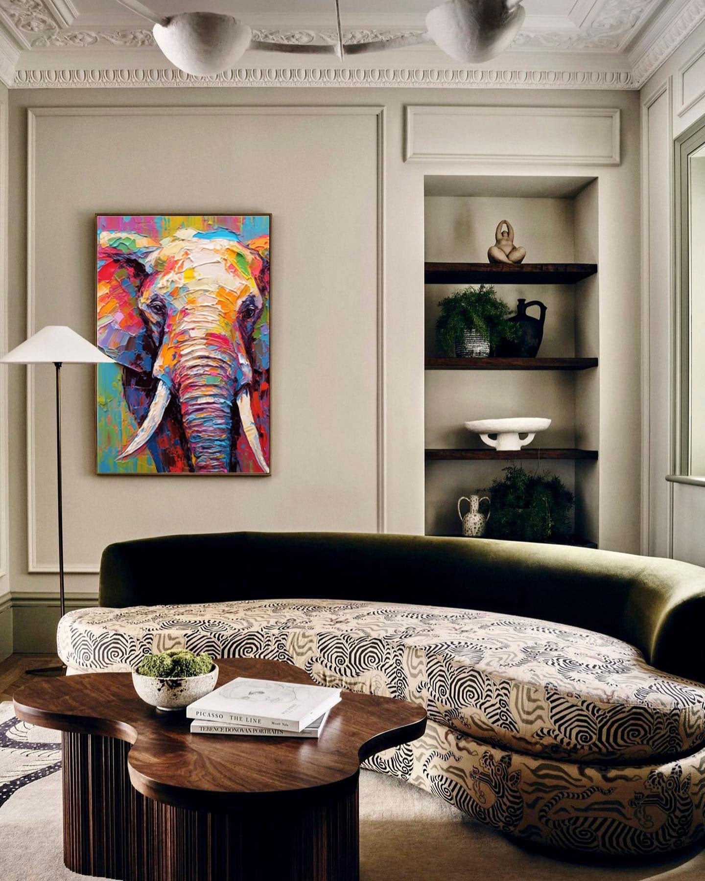 Vivid Elephant in Bold Textures