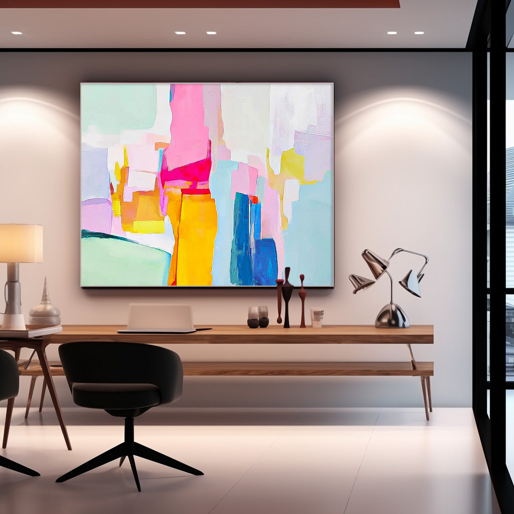 Vibrant Abstract Geometry Art Canvas