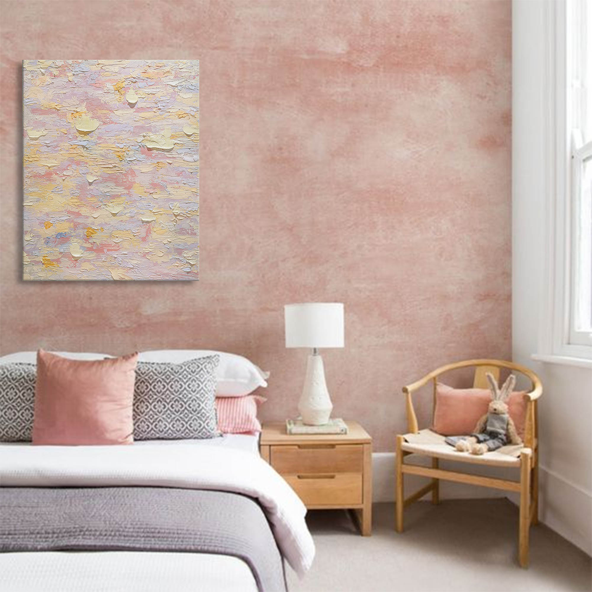 Pastel Dreams: Textured Serenity Canvas