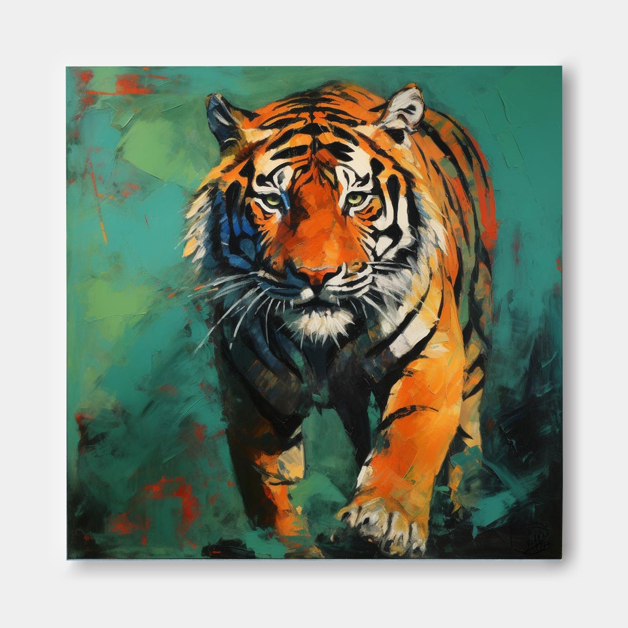 Stealthy Tiger in Bold Brushstrokes