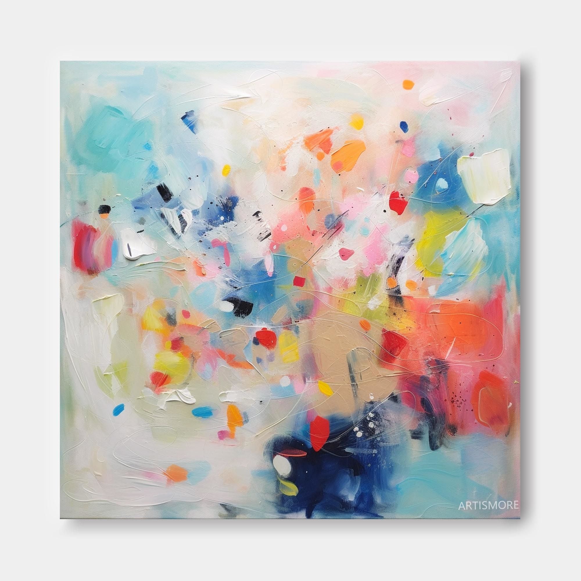 Abstract Color Burst Brushstroke Art