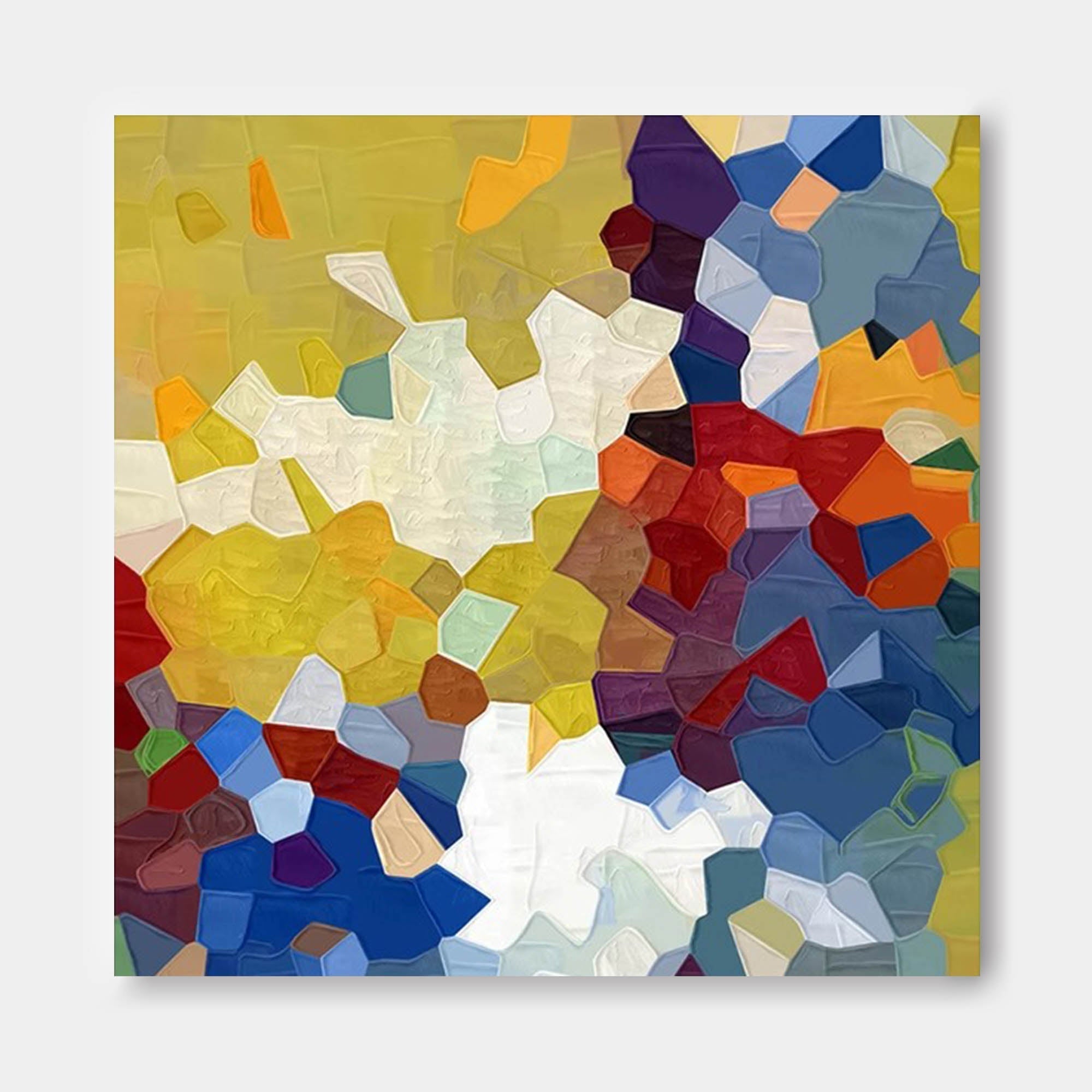 Vibrant Mosaic Textured Abstract Art