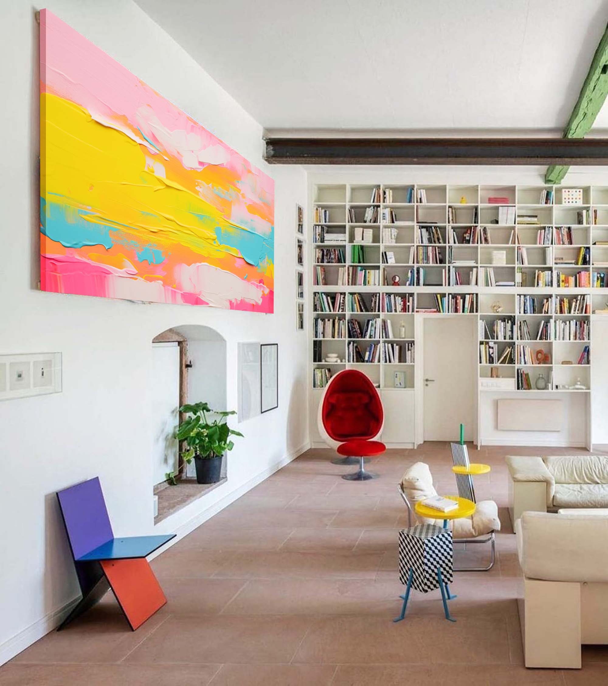 Golden Horizon Abstract Canvas