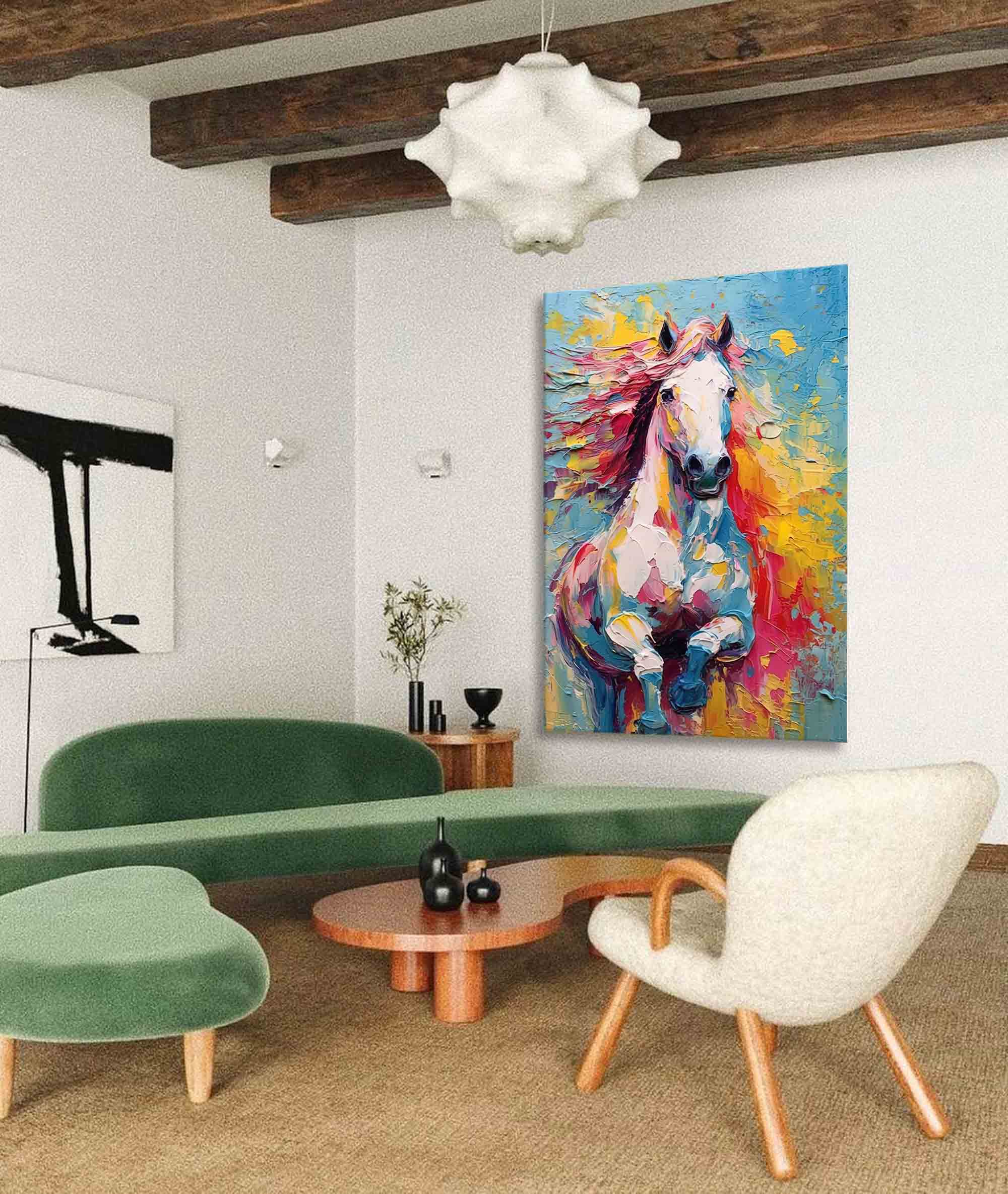 Wild Spirit – Energetic Horse Oil Painting on Canvas