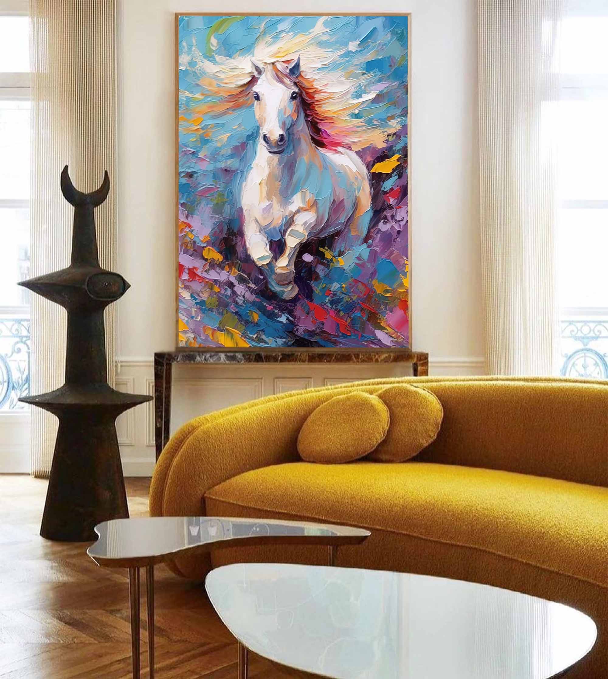 Wild Spirit – Energetic Horse Oil Painting on Canvas