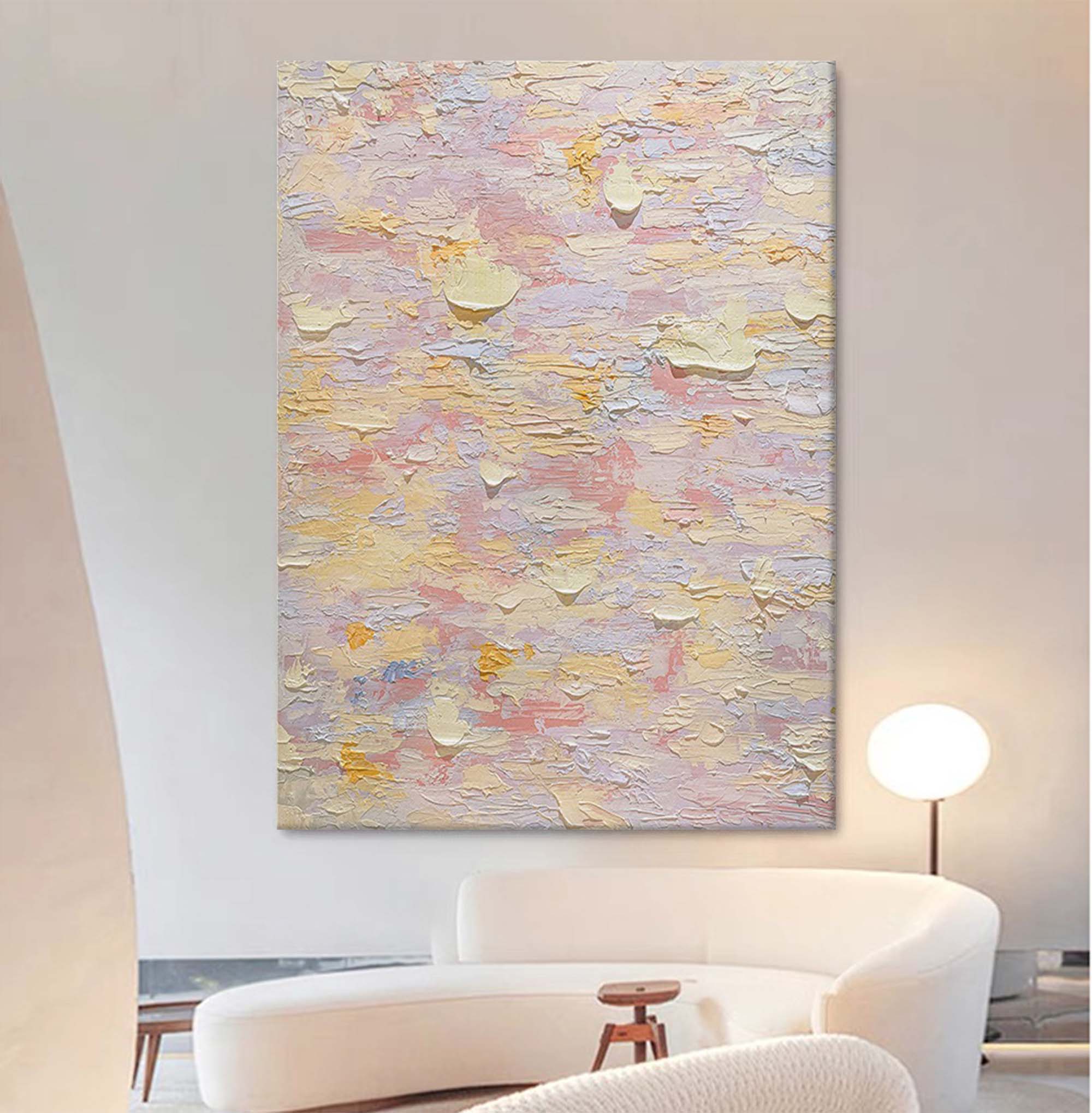 Pastel Dreams: Textured Serenity Canvas