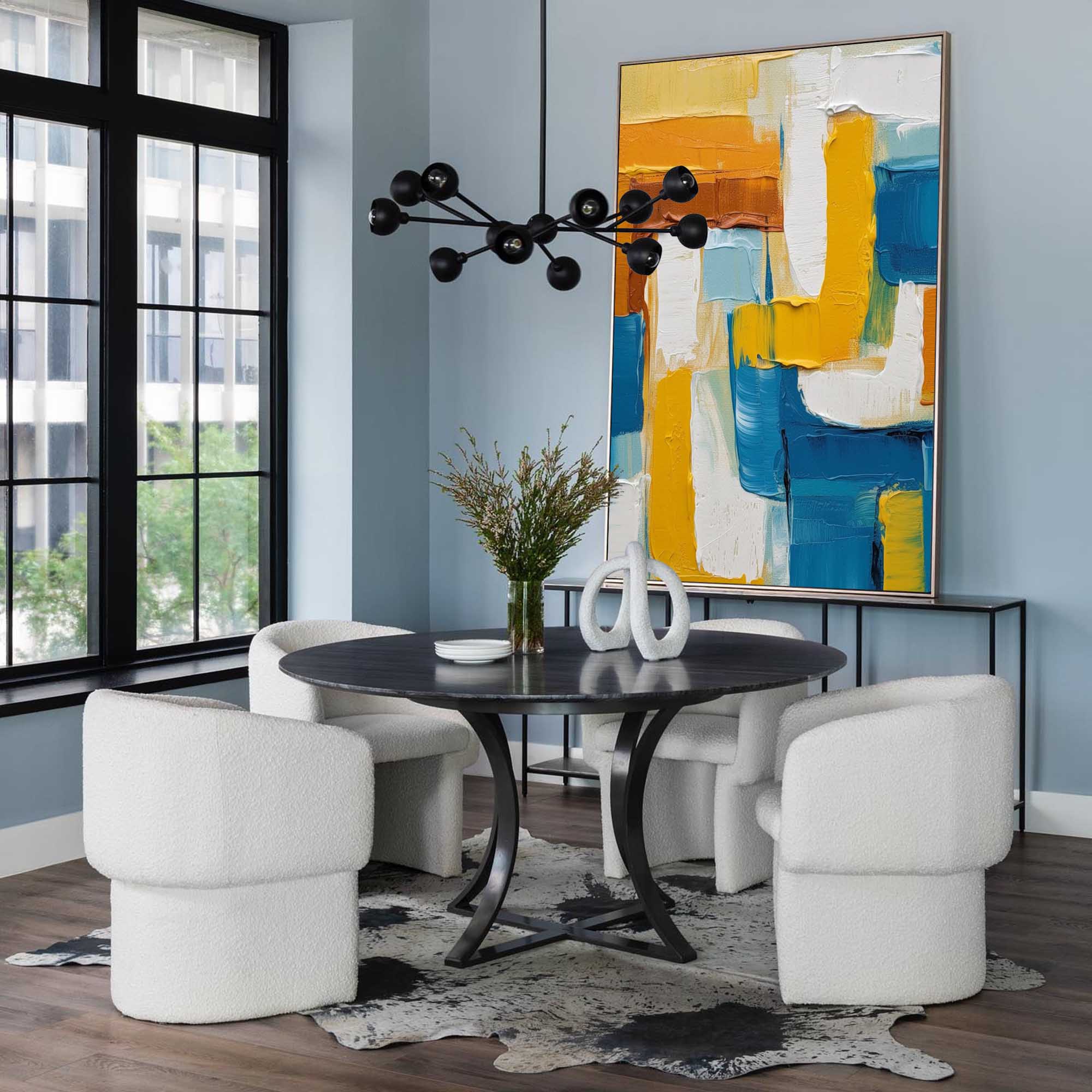 Layered Harmony in Blue and Gold