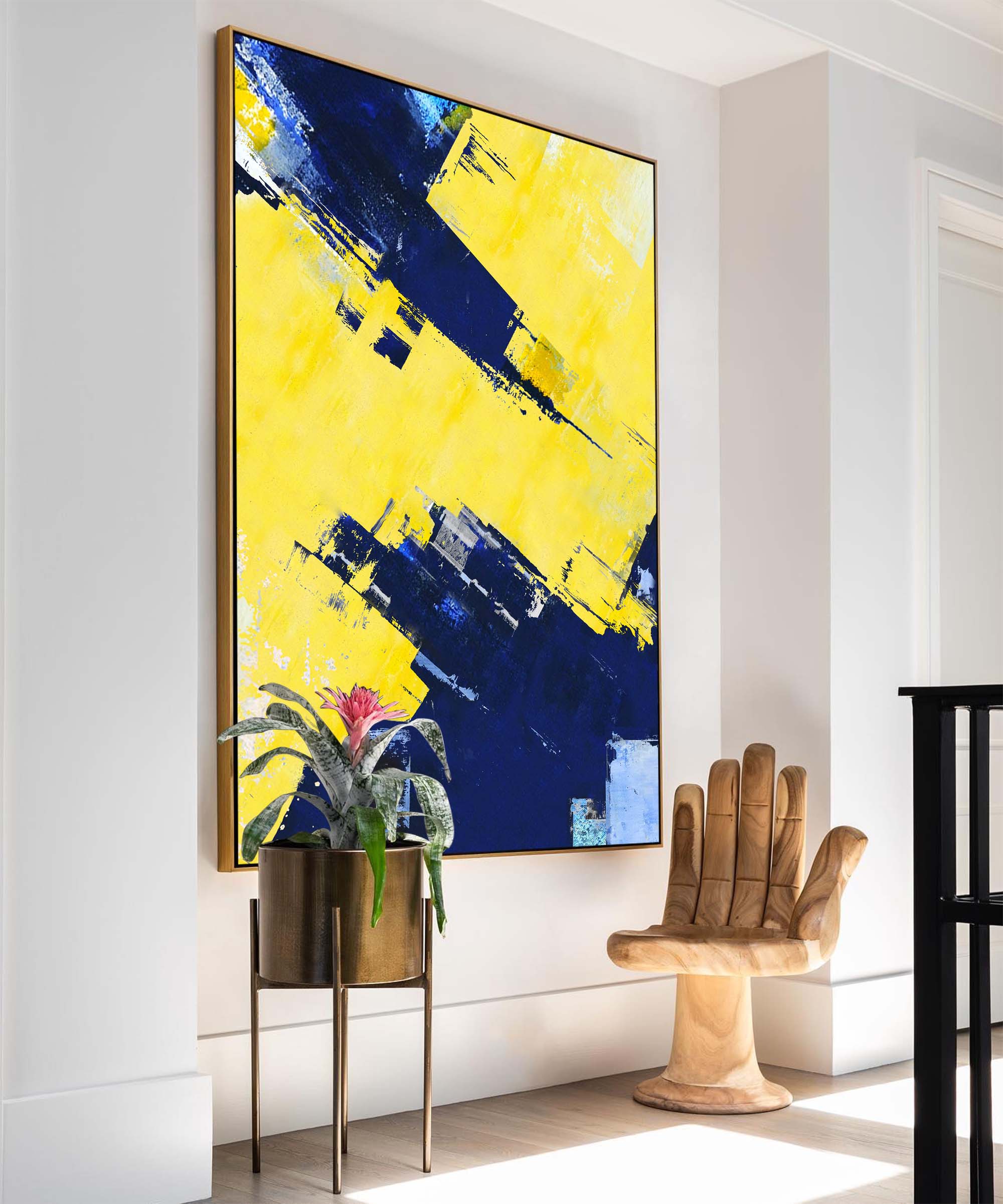 Vibrant Blue and Yellow Abstract