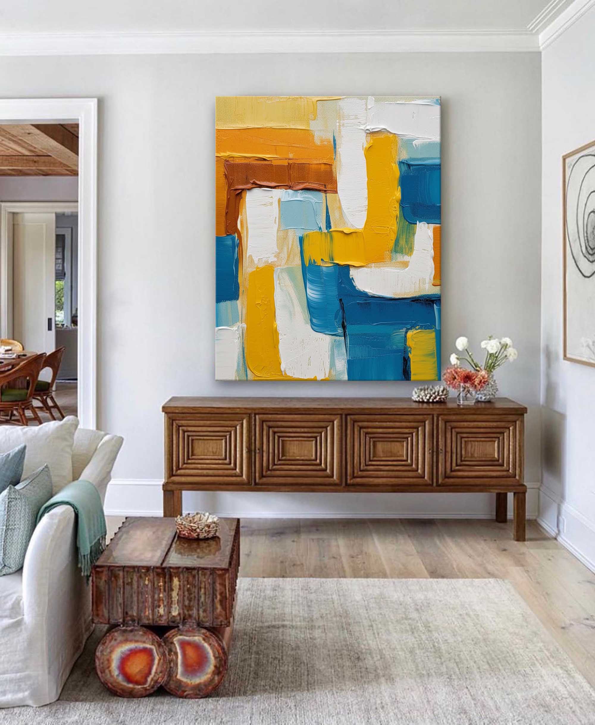 Layered Harmony in Blue and Gold