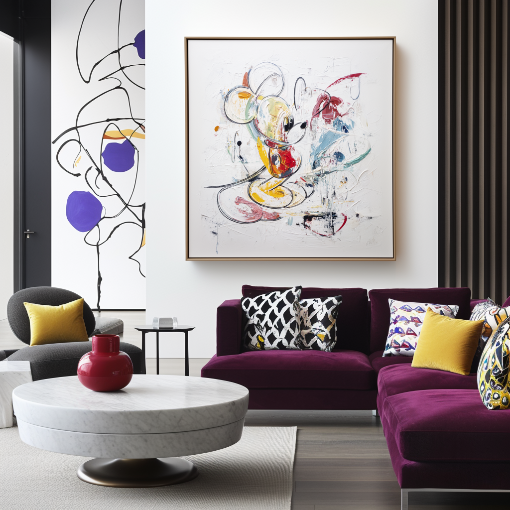 Whimsy Loop – Abstract Mouse Character Graffiti | Textured Cartoon-Inspired Wall Art