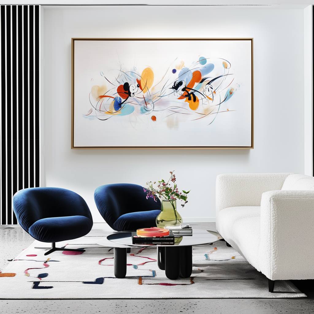 Velocity Play – Abstract Cartoon Duo Graffiti | Colorful Textured Pop Art Canvas