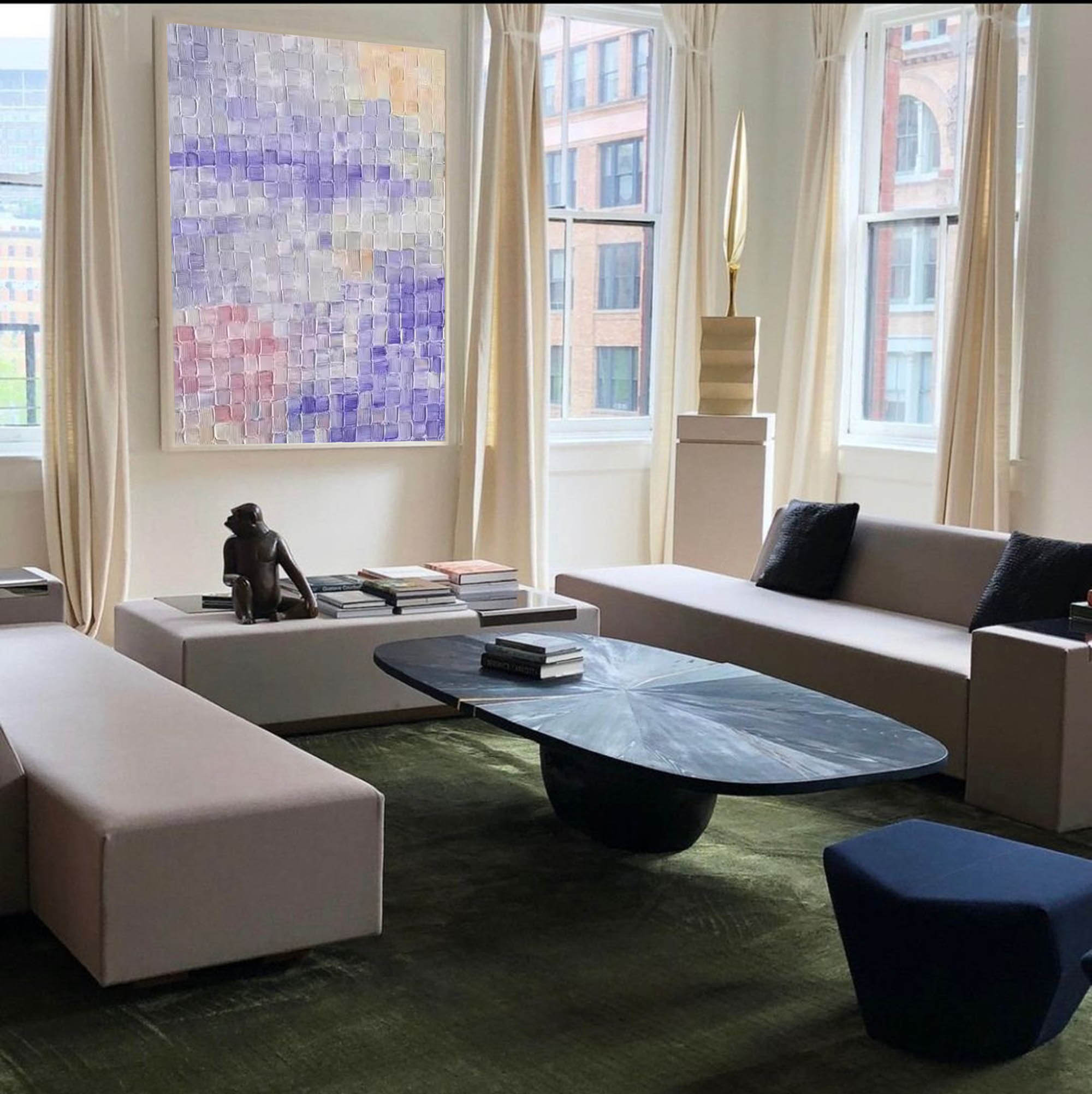 Lavender Sky Textured Abstract Art