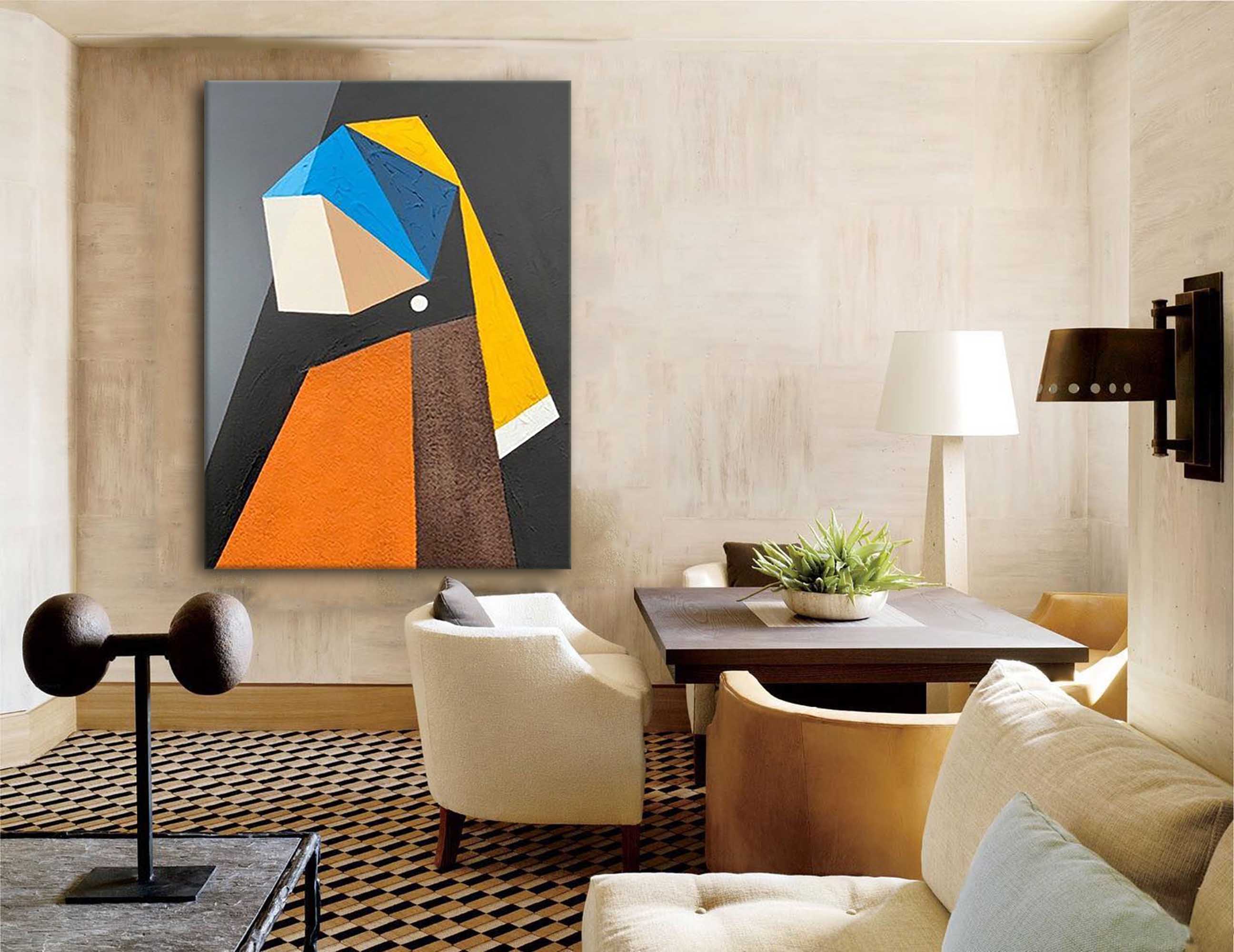 Geometric Minimalist Portrait Abstract Art