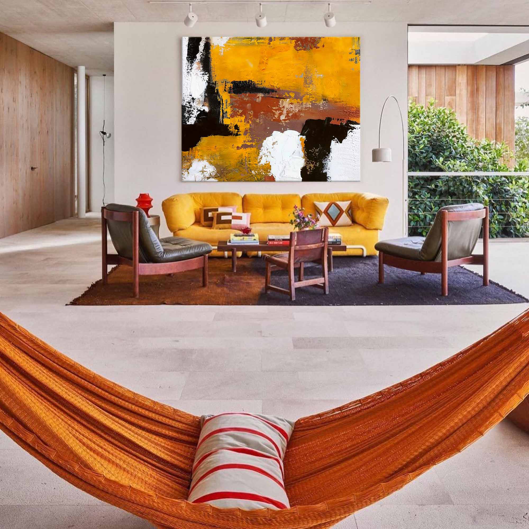 Golden Hues Abstract Wall Art