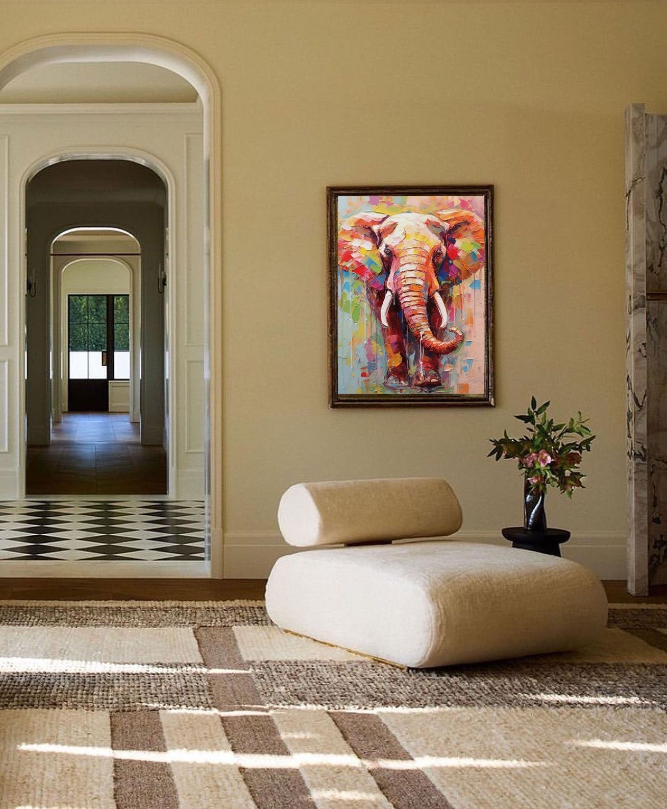 Radiant Elephant in Vivid Colors